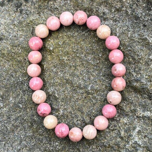 Artisan Jewelry - Rhodonite Gemstone Bracelet Handmade